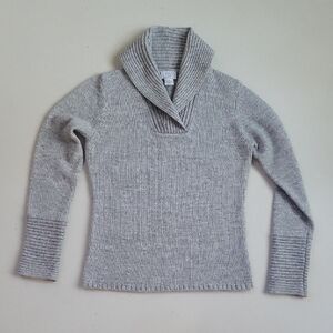 LOFT Light Gray Cowl Neck Sweater